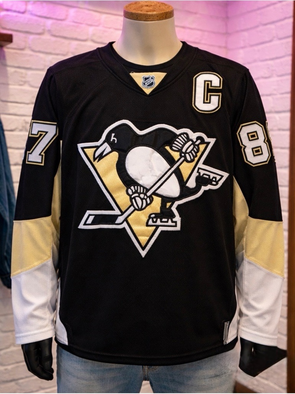 CCM Pittsburgh Penguins Black, Gold & White Hockey Jersey